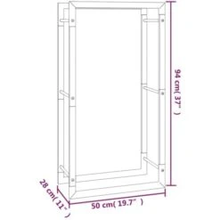 Portant De Bois De Chauffage | Porte Bûches Et Range Bûches Noir Mat 50x28x94 Cm Acier 16251 -Ubbink Magasin 81168240 5