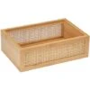 Panier De Rangement Pour Salle De Bain WENKO Modèle Allegre, Panier De Rangement Décoratif De Style Bohème En Bambou Et Rotin Tressé, Rangement Salle De Bain, Taille L, DIM 22 X 7 X 15 Cm -Ubbink Magasin 81170768 1