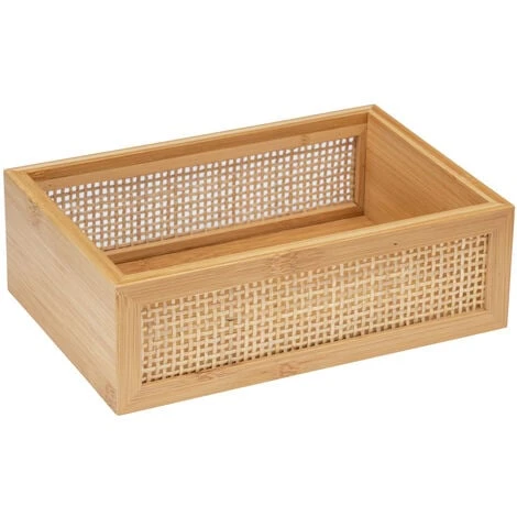 Panier De Rangement Pour Salle De Bain WENKO Modèle Allegre, Panier De Rangement Décoratif De Style Bohème En Bambou Et Rotin Tressé, Rangement Salle De Bain, Taille L, DIM 22 X 7 X 15 Cm 3 Panier De Rangement Pour Salle De Bain WENKO Modèle Allegre, Panier De Rangement Décoratif De Style Bohème En Bambou Et Rotin Tressé, Rangement Salle De Bain, Taille L, DIM 22 X 7 X 15 Cm
