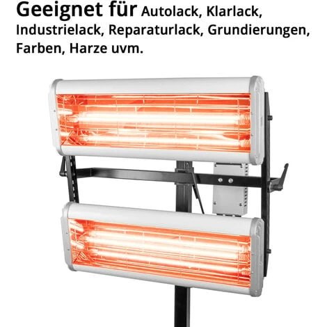STAHLWERK Sécheur De Peinture Infrarouge IL-2400 ST Avec 2.400 Watts Et Trépied, Puissant Sécheur Infrarouge / émetteur IR / Sécheur IR Pour Le Séchage Professionnel De Peinture Automobile, D'apprêts, 4 STAHLWERK Sécheur De Peinture Infrarouge IL-2400 ST Avec 2.400 Watts Et Trépied, Puissant Sécheur Infrarouge / émetteur IR / Sécheur IR Pour Le Séchage Professionnel De Peinture Automobile, D'apprêts, – Image 2