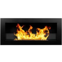 Cheminée Murale écologique Au Bioéthanol Avec Verre Livorno Black -Ubbink Magasin 81623694 3