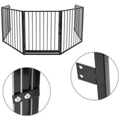 SWANEW Barrière De Sécurité Enfant 305 Cm Barrière Pare Feu Grille De Protection Métal Pliable Avec Porte Inclus 11 SWANEW Barrière De Sécurité Enfant 305 Cm Barrière Pare Feu Grille De Protection Métal Pliable Avec Porte Inclus -Ubbink Magasin 82656303 5