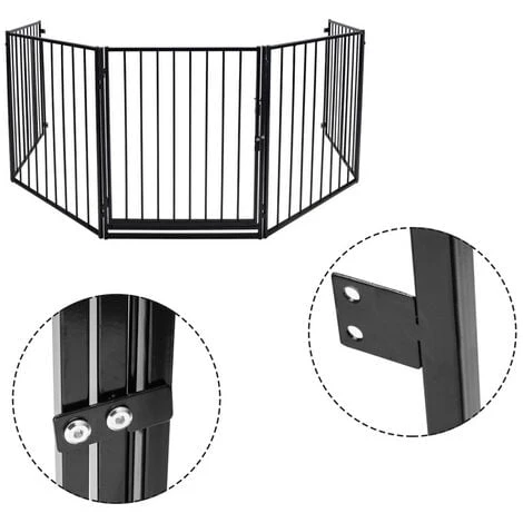 SWANEW Barrière De Sécurité Enfant 305 Cm Barrière Pare Feu Grille De Protection Métal Pliable Avec Porte Inclus 7 SWANEW Barrière De Sécurité Enfant 305 Cm Barrière Pare Feu Grille De Protection Métal Pliable Avec Porte Inclus – Image 5