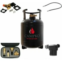 Pack CAMPKO Kit Bouteille GPL 15L + Lyre 2m + Boîte De Transfert + Filtre à Gaz + Adaptateurs Camping-Car
