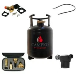 Pack CAMPKO Kit Bouteille GPL 15L + Lyre 0.5m + Boîte De Transfert + Filtre à Gaz + Adaptateurs Camping-Car