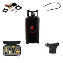 Pack CAMPKO Kit Bouteille GPL 36L + Lyre 1.5m + Boîte De Transfert + Filtre à Gaz + Adaptateurs Camping-Car
