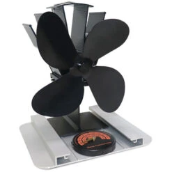 Ventilateur Thermique, Ventilateur De Four Mural à 4 Pales En Alliage D'aluminium, Bouclier Thermique Noir + Thermomètre, -Ubbink Magasin 83752771 3