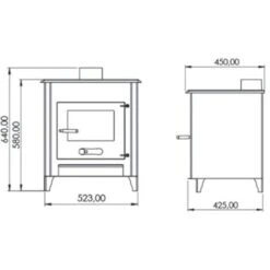 POÊLE À BOIS LYA 12KW BÛCHES 45CM - Acier -Ubbink Magasin 85684459 4