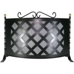 Pare-e'tincelles Mode'le Box En Acier Peint Cm70x55h Pour Chemine'e Chemine'e