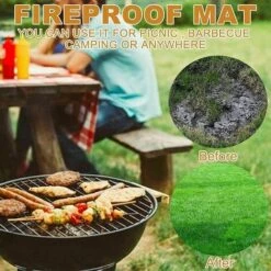 Tapis De Cheminée Anti Feu - Tapis Barbecue Sol - Tapis De Grill - Tapis Ignifuge Devant De Cheminee - Protecteur De Sol Pour Poêle, Cheminée, Barbecue Et Grill 100X120CM -Ubbink Magasin 87225786 4