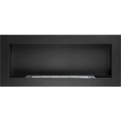 Cheminée Moderne Au Bioéthanol Avec Cadre Mural Encastré Lucca Black -Ubbink Magasin 87511900 4