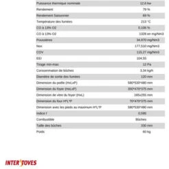 POÊLE À BOIS AVEC FOUR LEO 12KW BÛCHES 45CM - Acier -Ubbink Magasin 87795540 3