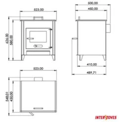 POÊLE À BOIS AVEC FOUR LEO 12KW BÛCHES 45CM - Acier -Ubbink Magasin 87795540 4