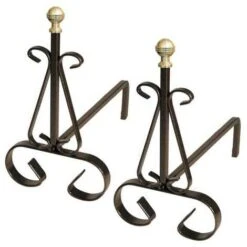 Chenets Boutons Laiton 35X15 H 25 50037