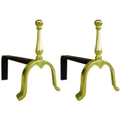 COPPIA ALARI CAMINO BRUCIALEGNA OTTONE ART.2151 -Ubbink Magasin 88266918 3