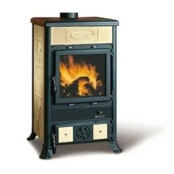 Poele A' Bois La Nordica Extraflame En Fonte Rossella R1 Liberty Parchemin 11,0 Kw Pour 252 M Chauffe'