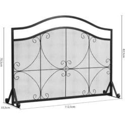 GOPLUS Écran De Cheminée Pour Isolation Des Étincelles Et Cendres, Pare-Feu De Cheminée, Panneau Protection Cheminée Décoratif, Pour Salon, Chambre, 113 X 34 X 84 Cm, Noir -Ubbink Magasin 89332108 2