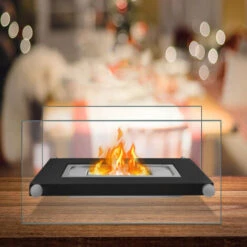 Froadp Cheminée De Table Au Bioéthanol Brûleurs Portables Pour Décoration Intérieure Et Extérieure (Rectangle, 34x16.5x16cm) -Ubbink Magasin 89380400 4