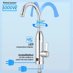 Randaco Robinet Chauffe Eau électrique Flexible Rotatif 360 Instantané Robinet De Cuisine Avec Chauffe-eau -Ubbink Magasin 89691755 3