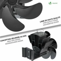 Ventilateur Poêle à Bois 6 Lames Avec Thermomètre Ventilateur Cheminée Appareil De Chauffage Alimenté Fixé Sur Le Tuyau De Cheminée Pour Foyer, Poele A Granule, Foyer à Bois 11 Ventilateur Poêle à Bois 6 Lames Avec Thermomètre Ventilateur Cheminée Appareil De Chauffage Alimenté Fixé Sur Le Tuyau De Cheminée Pour Foyer, Poele A Granule, Foyer à Bois -Ubbink Magasin 90599708 5