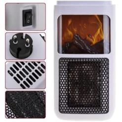 Mini Radiateur Portable 400W à Faible Puissance, Avec Régulateur De Température 15ºC-45ºC Et Minuterie, Effet Cheminée -Ubbink Magasin 90679584 4