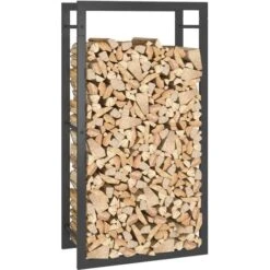 Portant De Bois De Chauffage Porte-bûches - Abri De Stockage Pour Jardin - Noir Mat 50x28x94 Cm Acier BV995709 - BonneVie -Ubbink Magasin 90689270 4