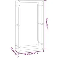 Portant De Bois De Chauffage Porte-bûches - Abri De Stockage Pour Jardin - Noir Mat 50x28x94 Cm Acier BV995709 - BonneVie -Ubbink Magasin 90689270 5