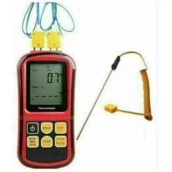 Thermomètre à Thermocouple Numérique, Testeur De Thermomètre à Double Canal Avec Sonde à Thermocouple -Ubbink Magasin 92207719 2
