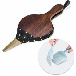 FlkwoH Soufflet Four Accessoires Cheminée Gonfleur Bois Poire à Air Outil De Soufflerie à Main En Bois Ondulé Macaron