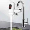Robinet Chauffe Eau Instantané Electrique Chauffe Eau Instantané Electrique Salle De Bain Avec Affichage De La Température Robinet Électrique Corps De Chauffe En Acier Inoxydable Sécurité Multi-protec