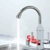 Robinet Chauffant Instantané 220V Conception À Double Poignée Robinet Électrique 360° Avec Affichage De La Température Robinet D'eau Chaude Électrique Instantané 3000W Protection Multi-sécurité