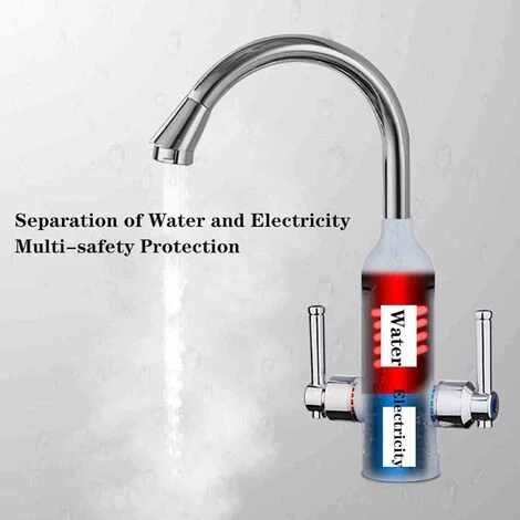 Robinet Chauffant Instantané 220V Conception À Double Poignée Robinet Électrique 360° Avec Affichage De La Température Robinet D'eau Chaude Électrique Instantané 3000W Protection Multi-sécurité 5 Robinet Chauffant Instantané 220V Conception À Double Poignée Robinet Électrique 360° Avec Affichage De La Température Robinet D'eau Chaude Électrique Instantané 3000W Protection Multi-sécurité – Image 3