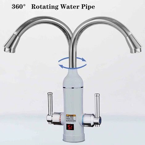 Robinet Chauffant Instantané 220V Conception À Double Poignée Robinet Électrique 360° Avec Affichage De La Température Robinet D'eau Chaude Électrique Instantané 3000W Protection Multi-sécurité 7 Robinet Chauffant Instantané 220V Conception À Double Poignée Robinet Électrique 360° Avec Affichage De La Température Robinet D'eau Chaude Électrique Instantané 3000W Protection Multi-sécurité – Image 5
