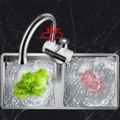 Chauffe Eau Instantané Electrique Robinet Électrique Instantané Chauffe-eau Robinet Dans Cuisine Rotatif À 360° Robinet De Cuisine Avec Numérique Réchauffeur Installation De L'entrée D'eau Inférieure -Ubbink Magasin 92598493 4