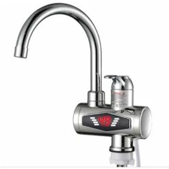 Acier Inoxydable Robinet D'eau Chaude Électrique Instantané Robinet Électrique Avec Affichage De La Température LED Robinet D'eau Chaude Et Froide À Rotation De 360° Pour Les Salles De Bains