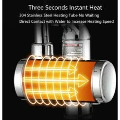 Acier Inoxydable Robinet D'eau Chaude Électrique Instantané Robinet Électrique Avec Affichage De La Température LED Robinet D'eau Chaude Et Froide À Rotation De 360° Pour Les Salles De Bains -Ubbink Magasin 92598584 3
