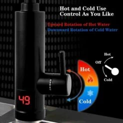 Noir Robinet Chauffe-Eau Électrique Instantané Facile À Installer Réchauffeur De Robinet Tuyau D'eau Tournant À 360° Pour Une Utilisation À La Fois Chauffe Eau Instantané Avec Affichage Numérique -Ubbink Magasin 92599420 4