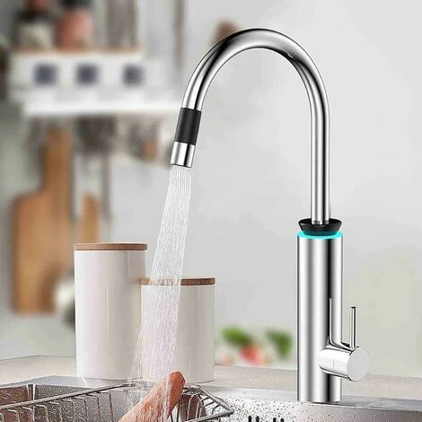 Robinet D'eau Chaude Électrique Instantané Acier Inoxydable 220 V Indication De Surchauffe Chauffe-Eau Électrique Pivotant À 360 Degrés Chaud Et FroidIsolation De L'eau Et De L'électricité 3 Robinet D'eau Chaude Électrique Instantané Acier Inoxydable 220 V Indication De Surchauffe Chauffe-Eau Électrique Pivotant À 360 Degrés Chaud Et FroidIsolation De L'eau Et De L'électricité