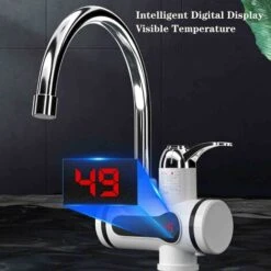 Chauffage Électrique Robinet Avec LED Numérique Réchauffeur De Cuisine Robinet Électrique Instantané Rotation À 360° Pour Le Chaud Et Le Froid Robinet Chauffant Instantané Facile À Installer -Ubbink Magasin 92599442 3