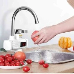 Chauffe Eau Instantané Electrique Robinet Électrique Avec Numérique Chauffage Affichage De La Température Chaude Et Froide Tuyau D'eau Tournant À 360° Protection Multi-sécurité Pour Bains