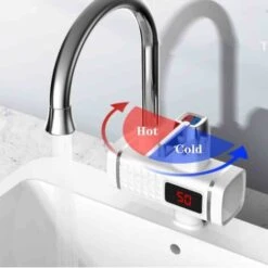 Chauffe Eau Instantané Electrique Robinet Électrique Avec Numérique Chauffage Affichage De La Température Chaude Et Froide Tuyau D'eau Tournant À 360° Protection Multi-sécurité Pour Bains -Ubbink Magasin 92599641 3