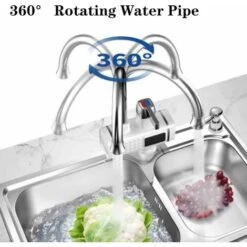 Chauffe Eau Instantané Electrique Robinet Électrique Avec Numérique Chauffage Affichage De La Température Chaude Et Froide Tuyau D'eau Tournant À 360° Protection Multi-sécurité Pour Bains -Ubbink Magasin 92599641 5