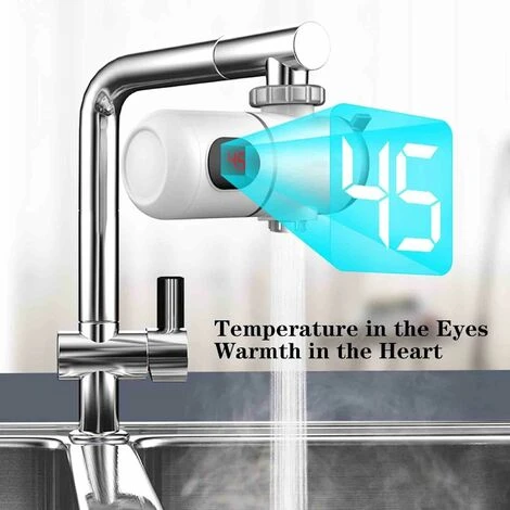 Robinet Chauffe Eau Instantané Electrique Cuisine Facile À Installer Chauffe Eau Instantané Electrique Salle De Bain Avec Affichage De La Température Tube De Chauffage En Acier Inoxydable 4 Robinet Chauffe Eau Instantané Electrique Cuisine Facile À Installer Chauffe Eau Instantané Electrique Salle De Bain Avec Affichage De La Température Tube De Chauffage En Acier Inoxydable – Image 2