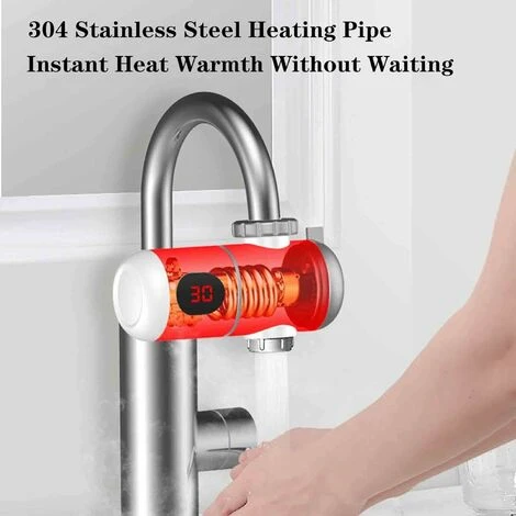 Robinet Chauffe Eau Instantané Electrique Cuisine Facile À Installer Chauffe Eau Instantané Electrique Salle De Bain Avec Affichage De La Température Tube De Chauffage En Acier Inoxydable 6 Robinet Chauffe Eau Instantané Electrique Cuisine Facile À Installer Chauffe Eau Instantané Electrique Salle De Bain Avec Affichage De La Température Tube De Chauffage En Acier Inoxydable – Image 4