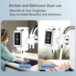 Chauffe Eau Instantané Electrique Cuisine Chauffe Eau Instantané Electrique Avec Affichage De La Température Robinet Électrique Chaud Et Froid Facile À Installer Étanchéité IPX4 Pour Cuisine -Ubbink Magasin 92600040 3