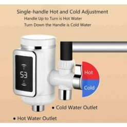 Chauffe Eau Instantané Electrique Cuisine Chauffe Eau Instantané Electrique Avec Affichage De La Température Robinet Électrique Chaud Et Froid Facile À Installer Étanchéité IPX4 Pour Cuisine -Ubbink Magasin 92600040 4