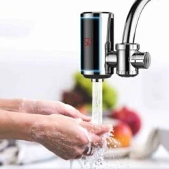 220V Chauffe Eau Instantané Electrique Cuisine 3000W Avec Affichage Numérique Robinet D'eau Chaude Électrique Instantané Réchauffeur De Robinet Électrique Aucune Installation Pour Les Salles De Bains