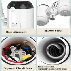 Robinet D'eau Chaude Électrique Instantané 3000W 220V Robinet Chauffant Instantanée Triple Usage Pour Refroidir/Chauffer/nettoyerRobinet Électrique Avec Affichage De La Température -Ubbink Magasin 92600055 4