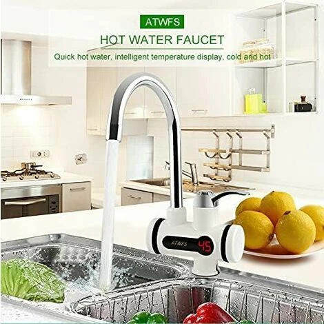 Robinet électrique 220 V Avec Chauffe-eau, Affichage De La Température LED, 3000 W, Chauffe-eau Instantané Pour Cuisine, Salle De Bain, Eau Chaude Instantanée (bas, Grand) 6 Robinet électrique 220 V Avec Chauffe-eau, Affichage De La Température LED, 3000 W, Chauffe-eau Instantané Pour Cuisine, Salle De Bain, Eau Chaude Instantanée (bas, Grand) – Image 4