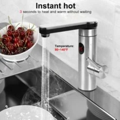 Robinet De Chauffage électrique, 220 V, 3300 W, Acier Inoxydable 304 Chaud Direct, Rotatif à 360 Degrés, Robinet De Cuisine, Affichage De La Température LED, évier à Une Main Pour Cuisine, Salle De Ba -Ubbink Magasin 93268757 4
